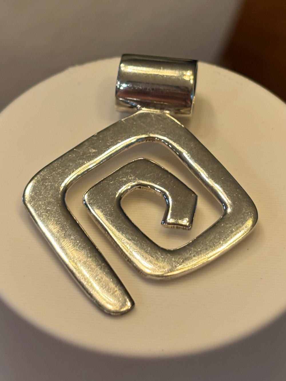 Retired Silpada Geometric Square Maze Pendant Sterling Silver 925 1.5” G1860
